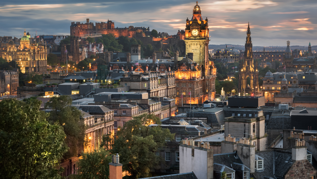 Brendan Vacations<br />
"10-Day Scottish Highlands Explorer": This image captures the essence of Edinburgh, one of the key stops in Brendan Vacations’ Scotland-focused tours.